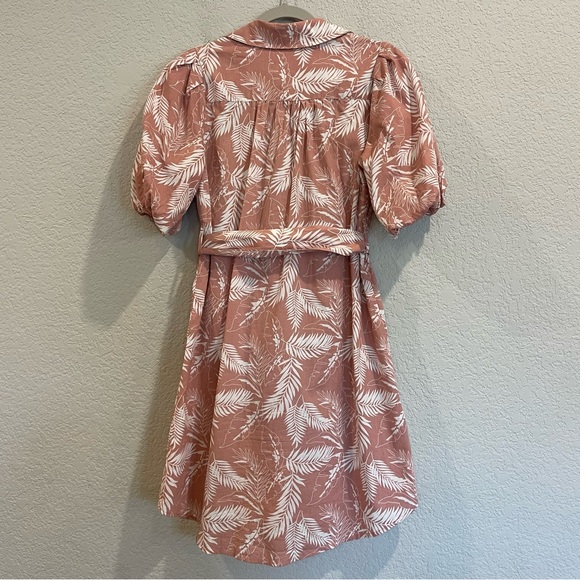 Unworn! Petal and Pup Granger Dress in Pink with Waist Tie and Puff Sleeves - Picture 2 of 4